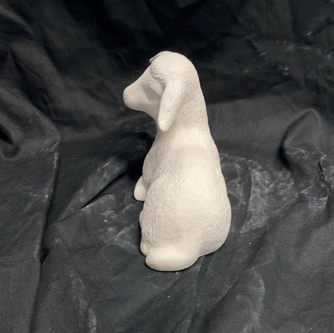 Small Laying Lamb Facing to the Left Ceramic Bisque