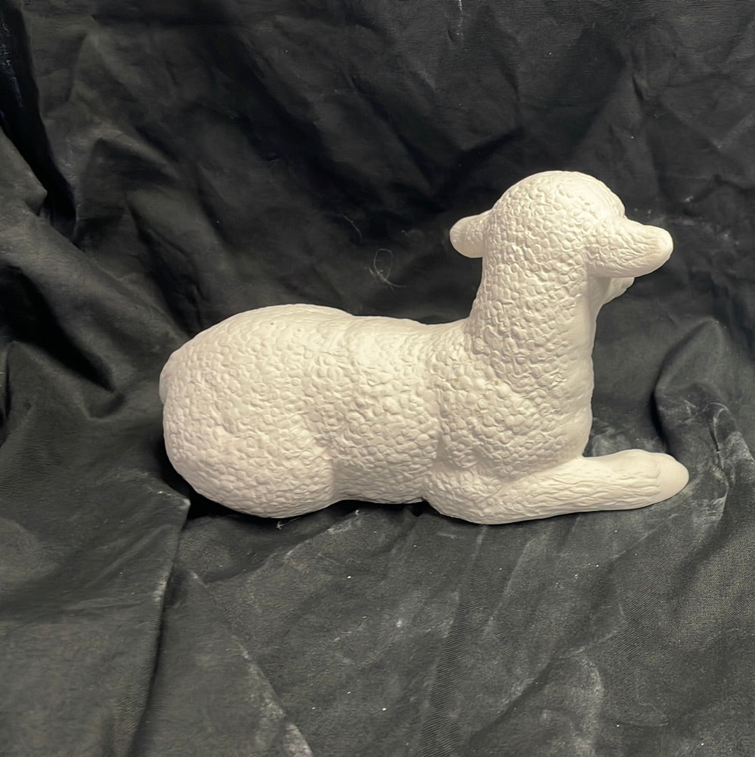 Medium Laying Lamb Ceramic Bisque