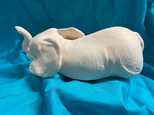 Large Shelf Elephant Ceramic Bisque
