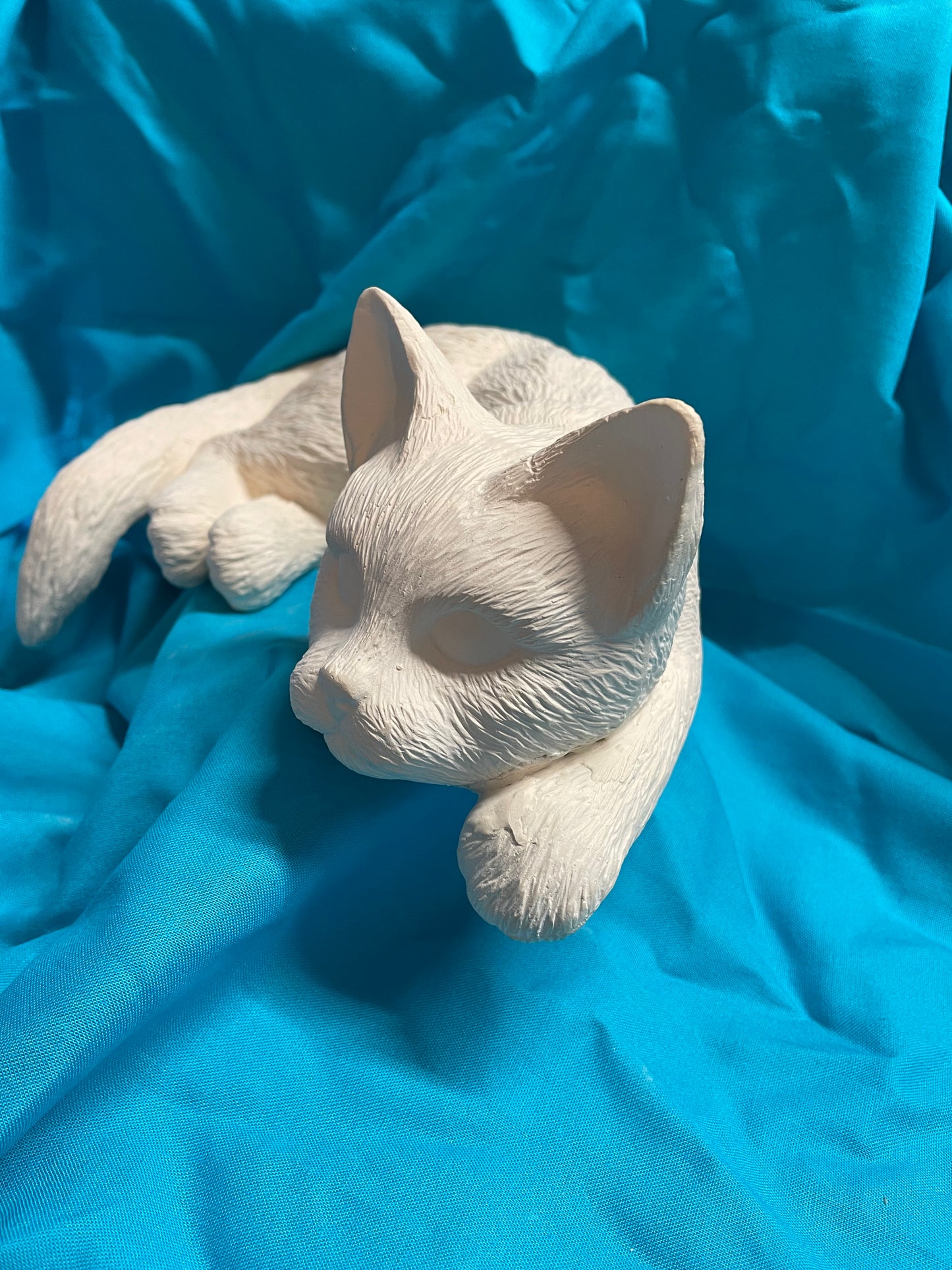 Leisure Laying Cat Ceramic Bisque