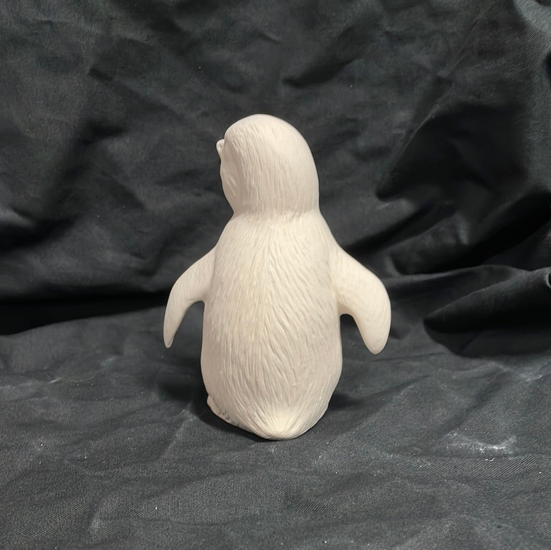 Medium Penguin Facing Right Ceramic Bisque