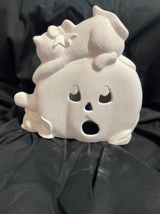 Cat, Mouse, Pumpkin Ceramic Bisque