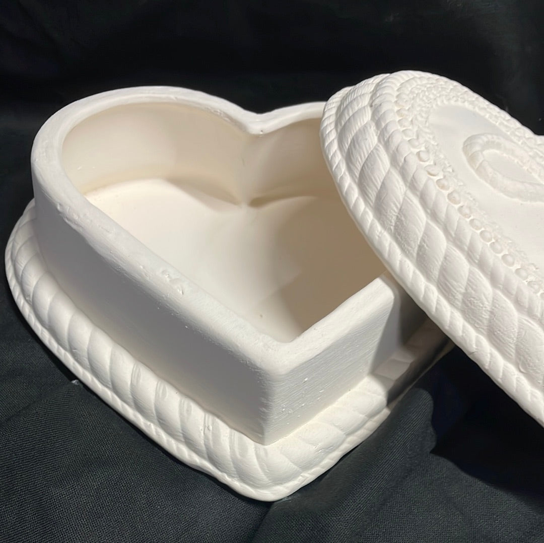 Heart Box Ceramic Bisque