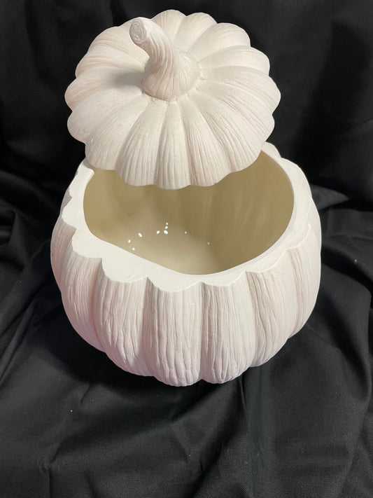 Large Pumpkin Jar Ceramic Bisque