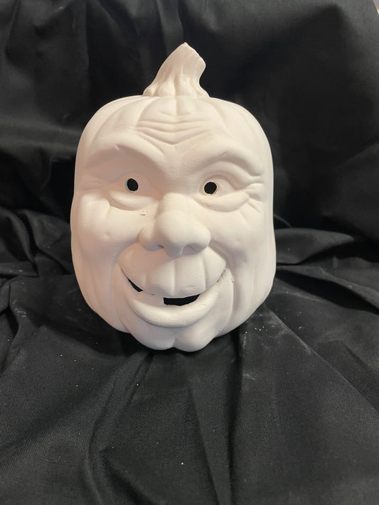 Smiley Face Pumpkin Ceramic Bisque