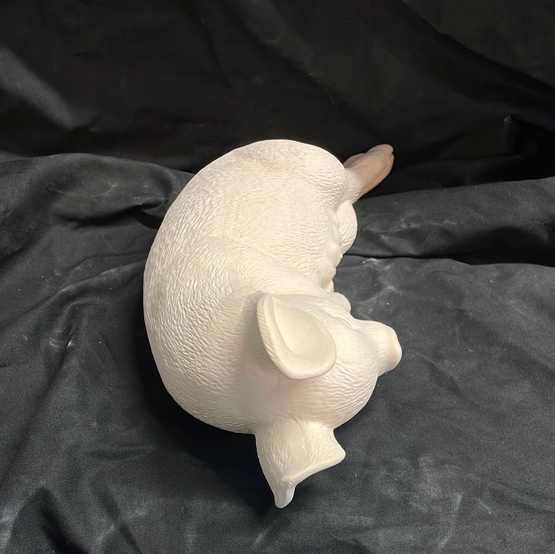 Laying Sow Pig Ceramic Bisque