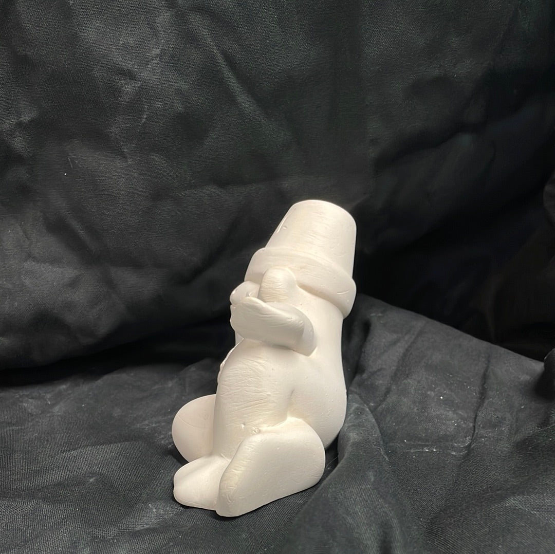 Cracked Pot Laying Frog Ceramic Bisque
