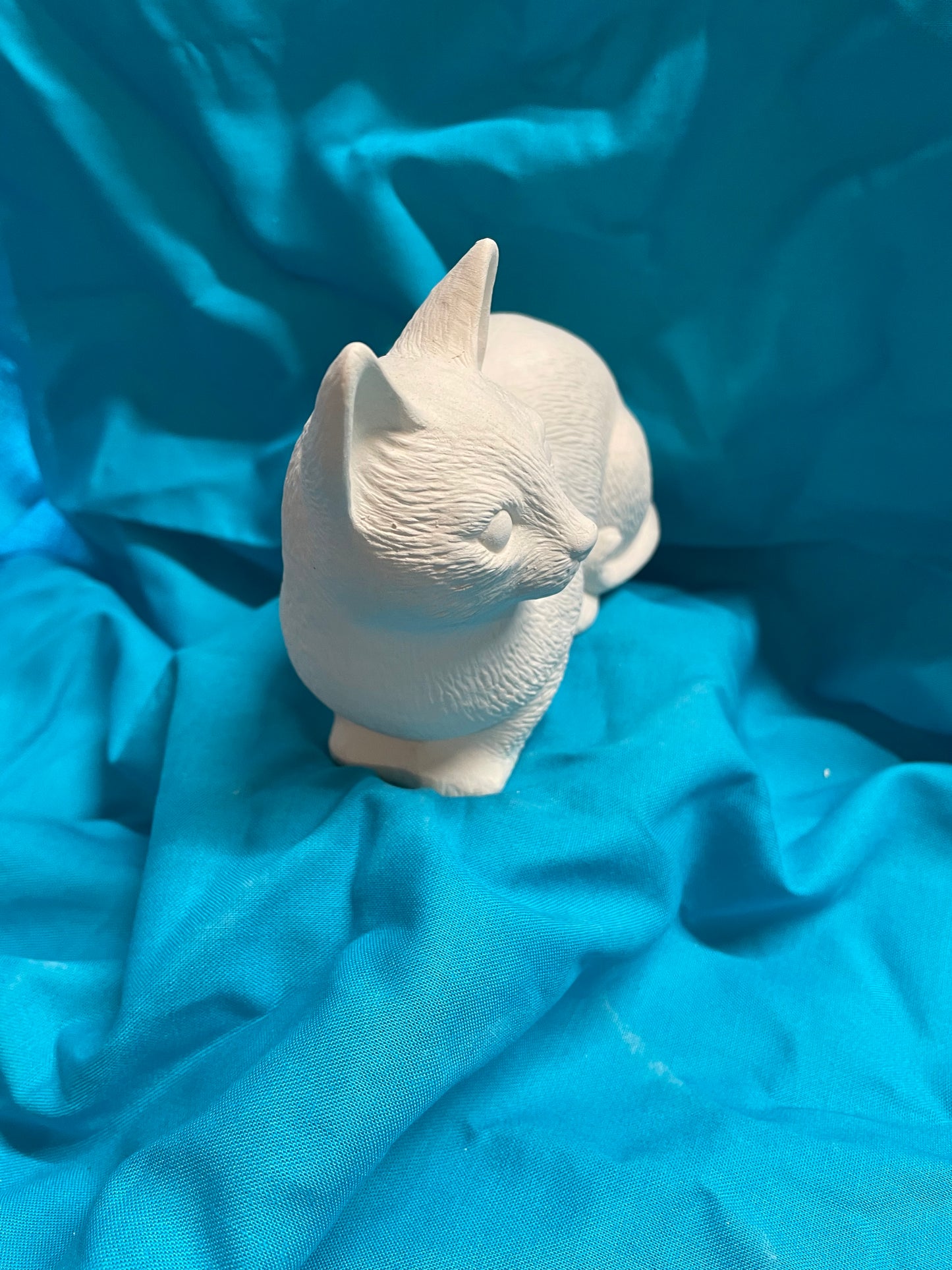 Small Laying Cat Ceramic Bisque