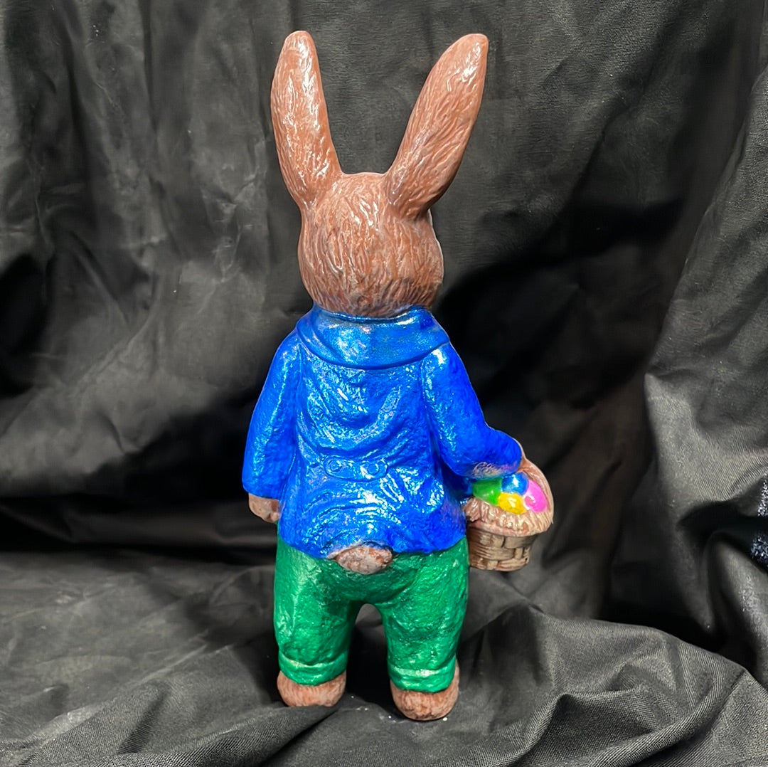 Dressed Up Easter Bunny w/Easter Basket Painted and Finished