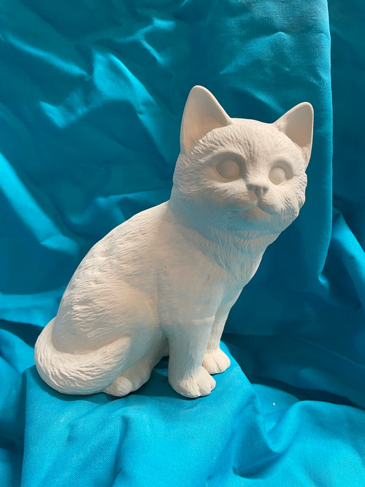 Sitting Cat Ceramic Bisque
