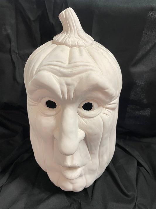 Scary XXLarge Pumpkin Ceramic Bisque
