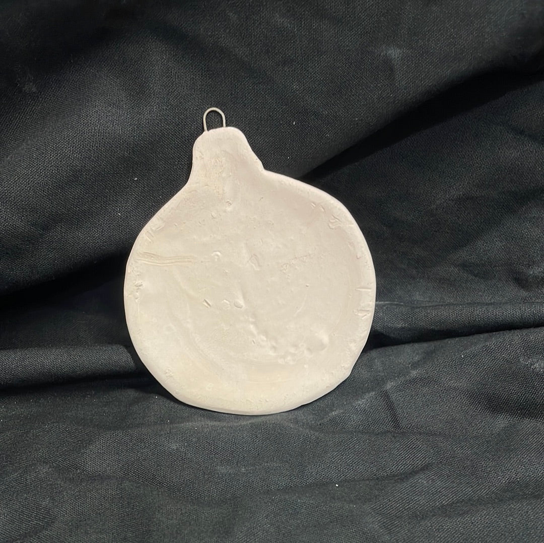 Round Ornament Ceramic Bisque