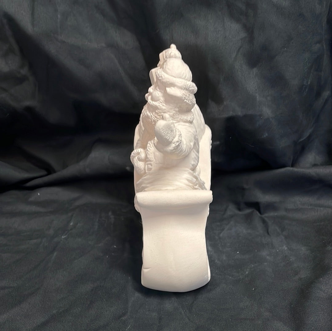 Santa in Sled Ceramic Bisques