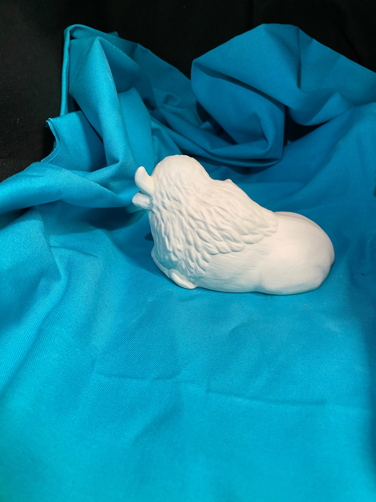 Laying Buffalo Ceramic Bisque