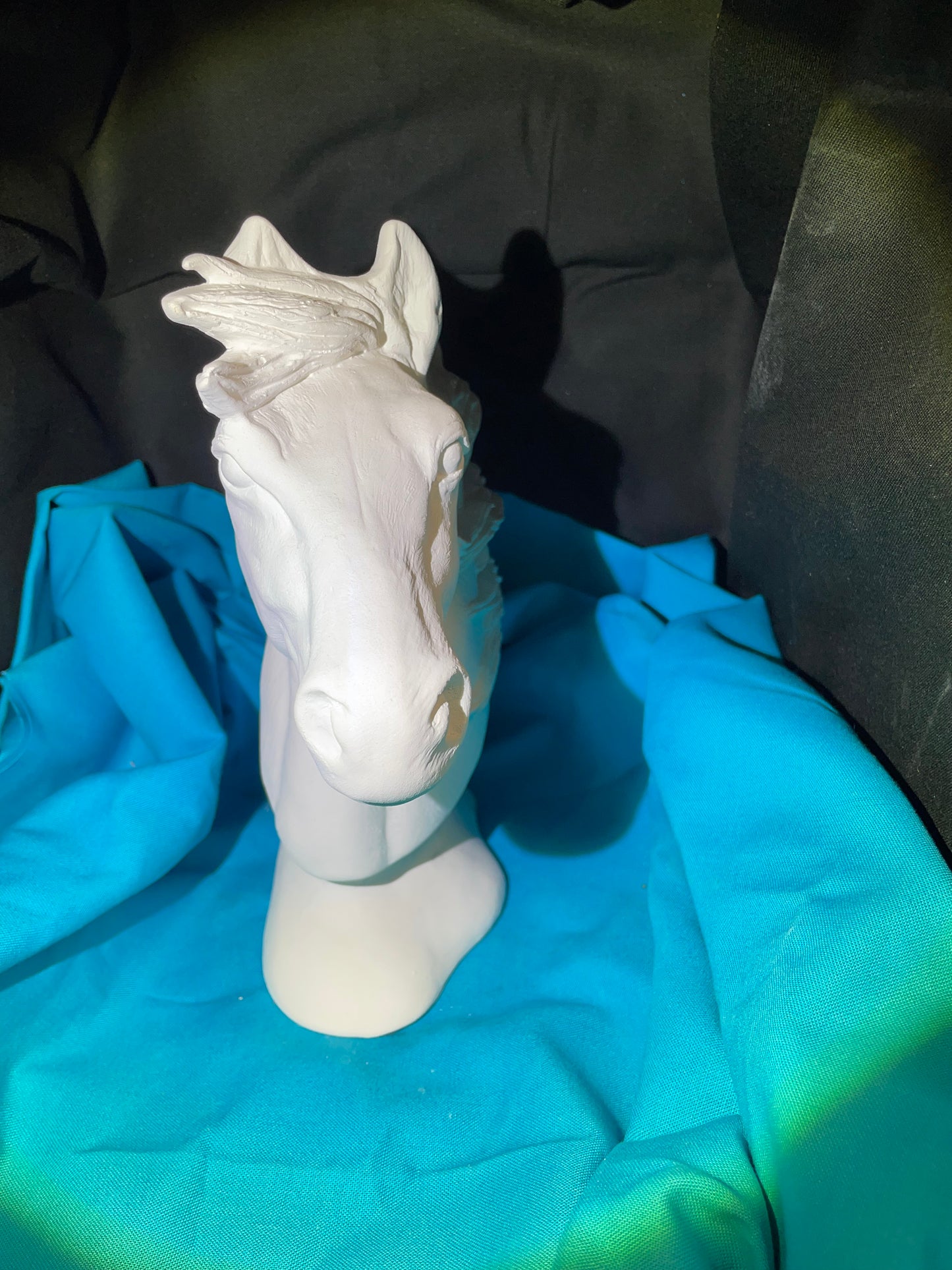 Horse Head Bust Ceramic Bisque