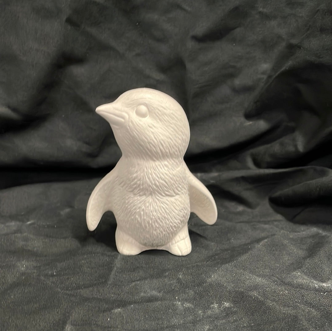 Medium Penguin Facing Left Ceramic Bisque