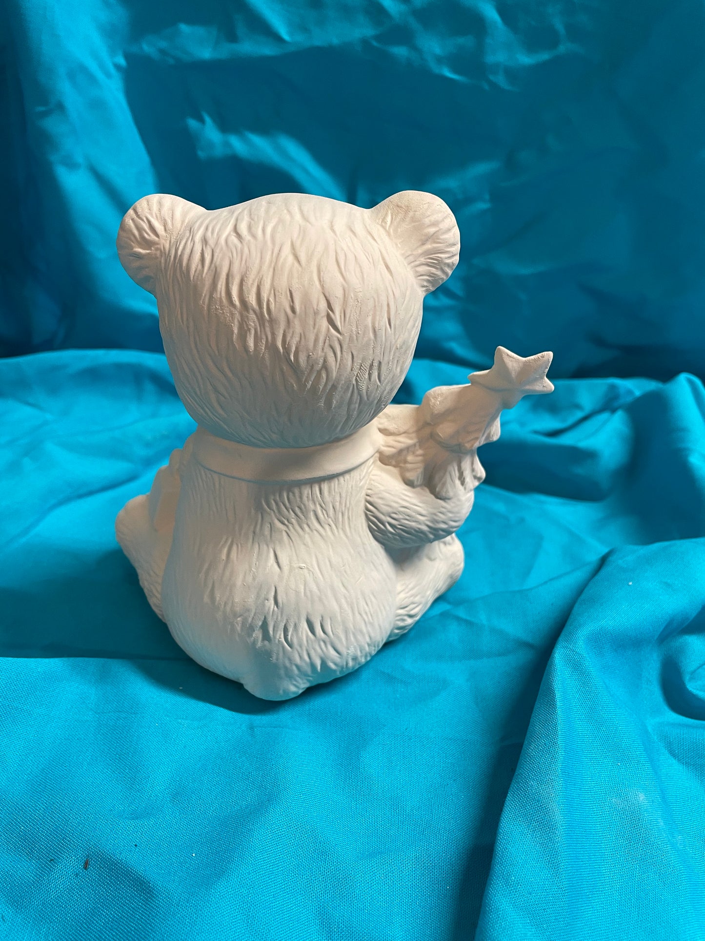 Teddy Bear w/Christmas Tree Ceramic Bisque