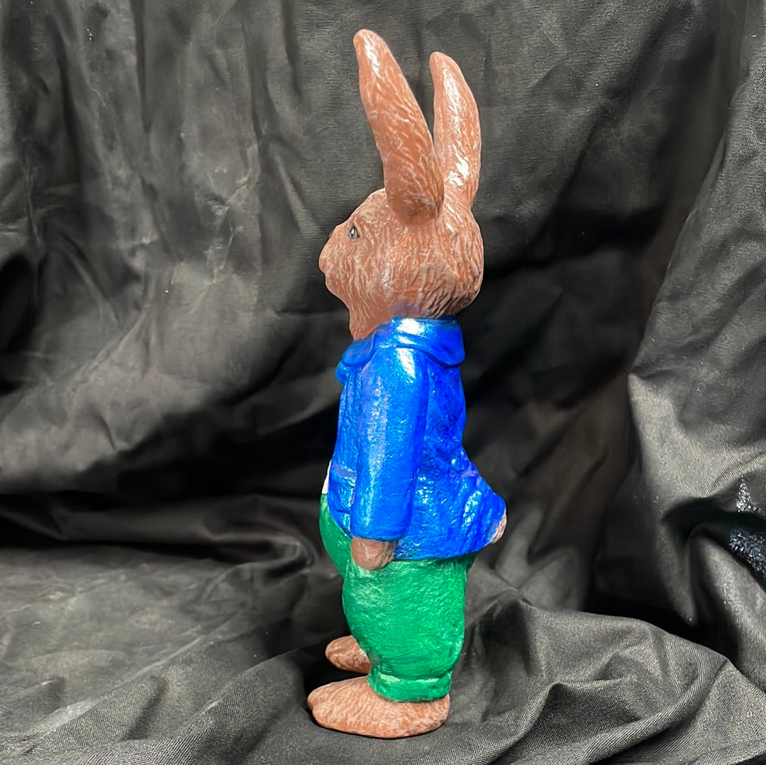 Dressed Up Easter Bunny w/Easter Basket Painted and Finished