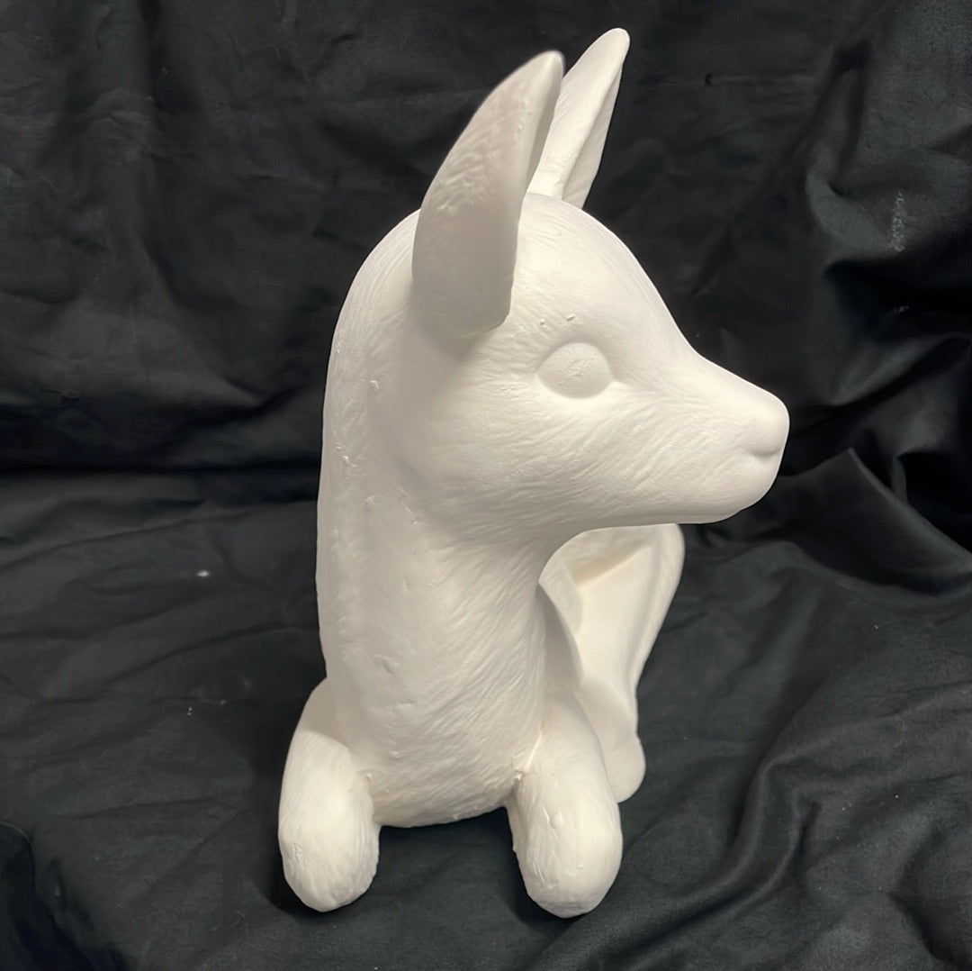 Large Laying Deer Facing Left Ceramic Bisque