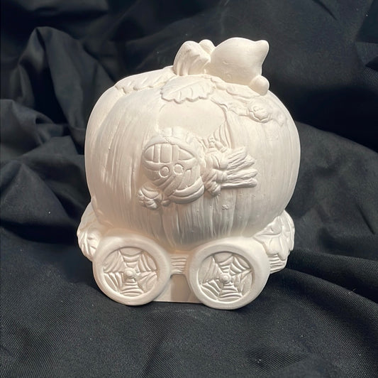 Pumpkin Carriage Ceramic Bisque