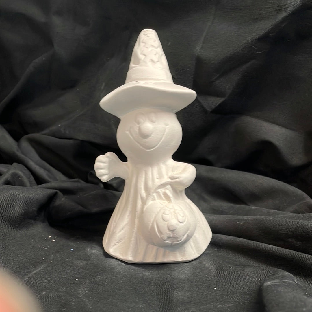 Smiling Waving Ghost w/Pumpking