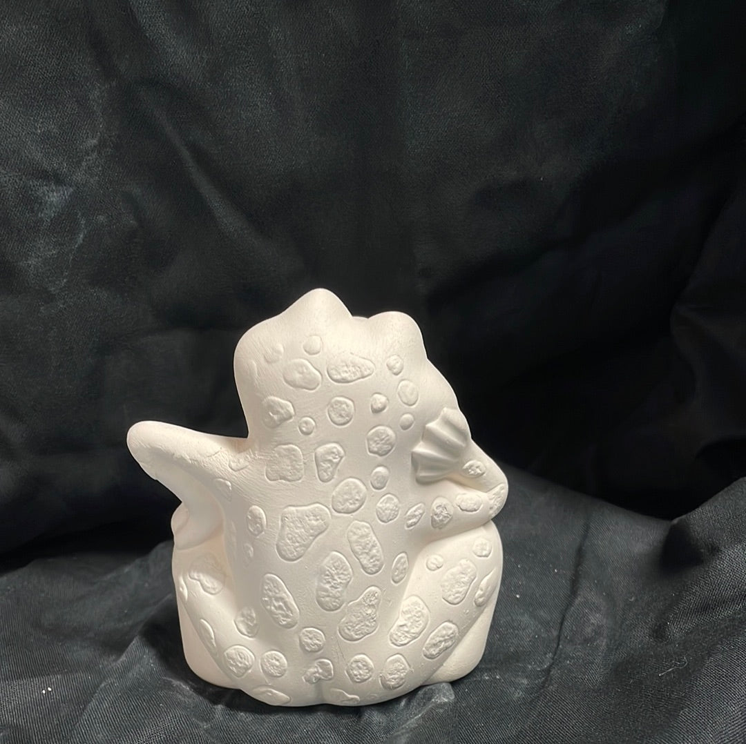 Leaning Frog Ceramic Bisque