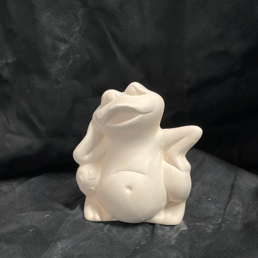 Leaning Frog Ceramic Bisque