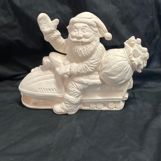 Jet Skiing Santa Ceramic Bisque