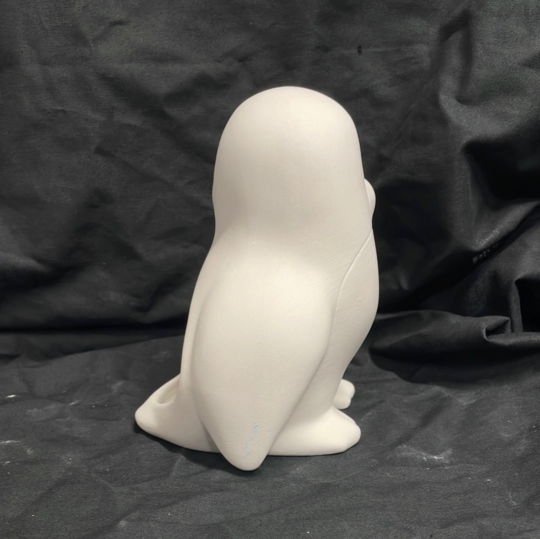 Large Penguin Looking Right Ceramic Bisque
