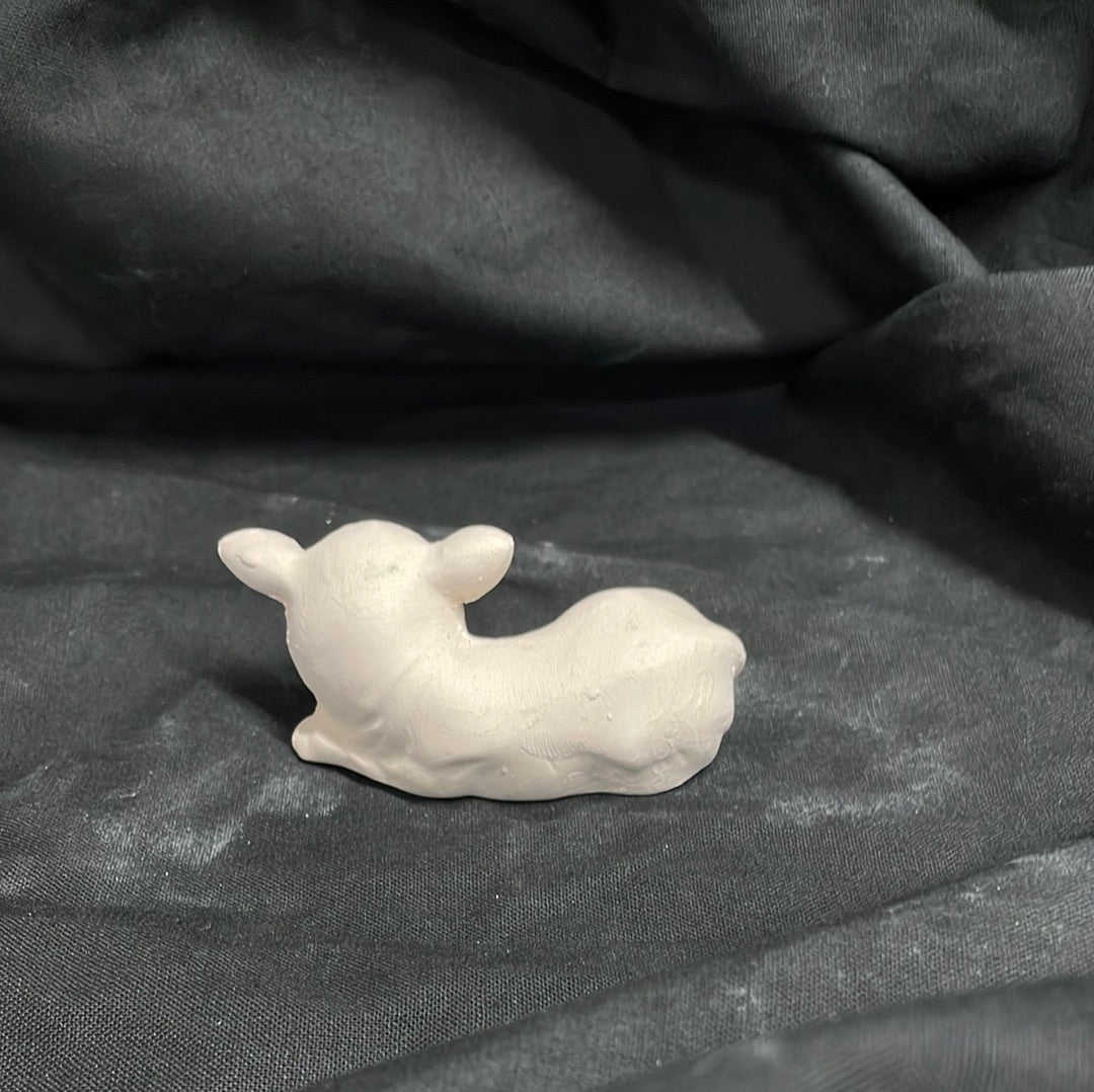 XSmall Laying Cow Ceramic Bisque