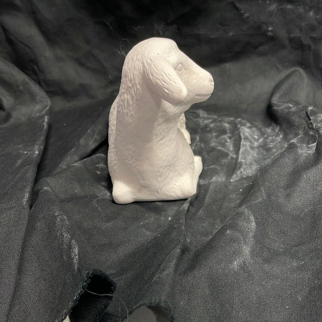Small Laying Lamb Facing to the Left Ceramic Bisque