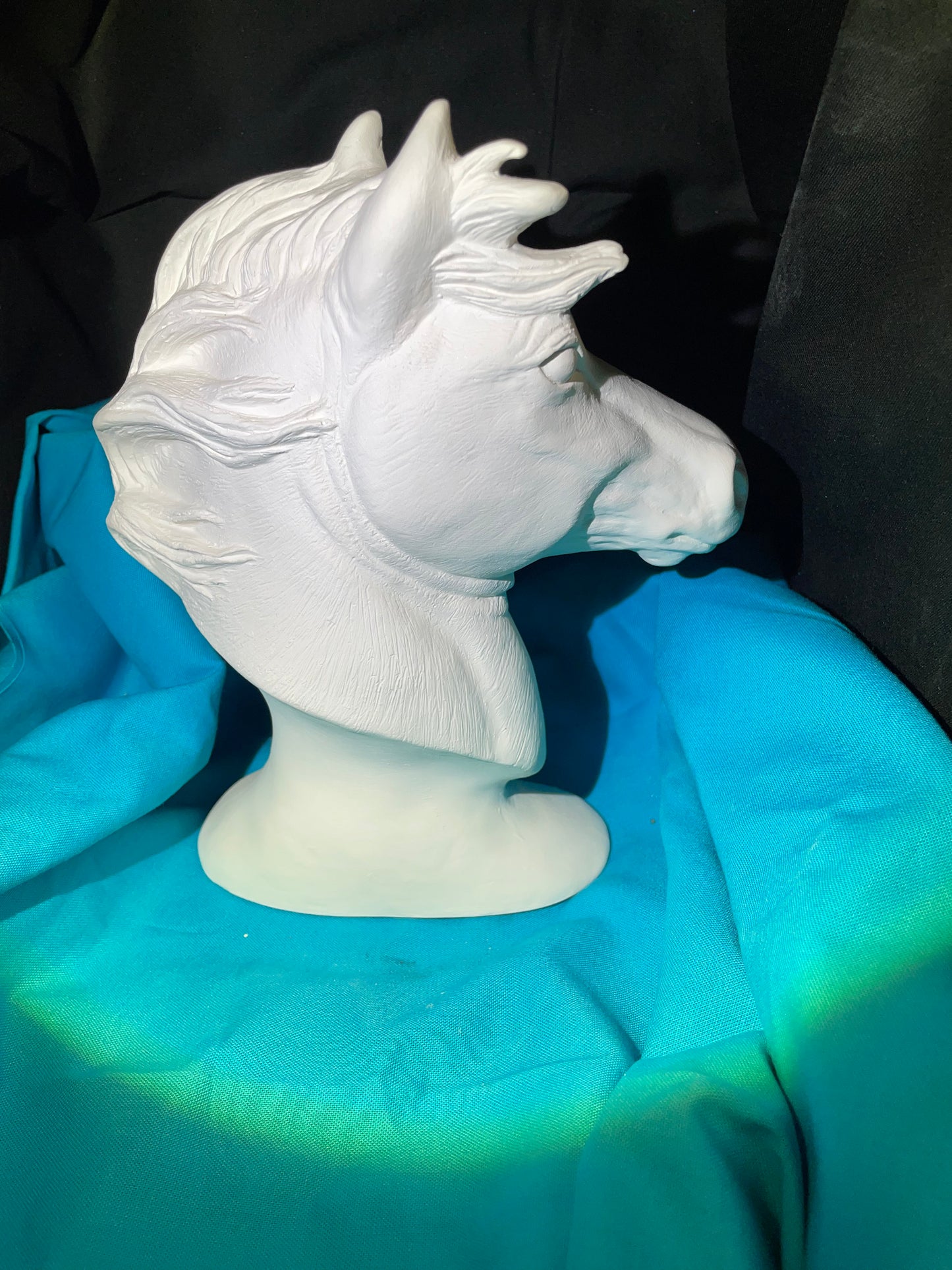 Horse Head Bust Ceramic Bisque