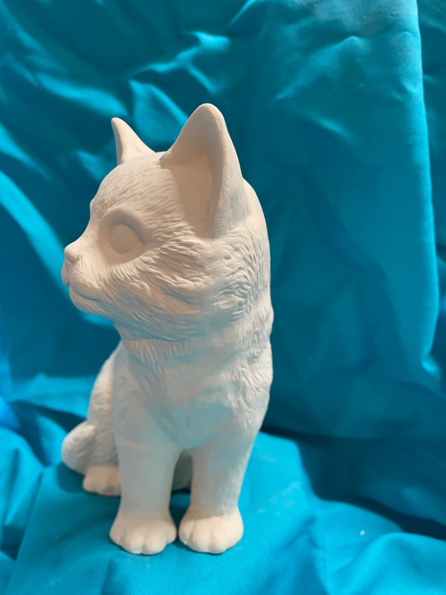 Sitting Cat Ceramic Bisque