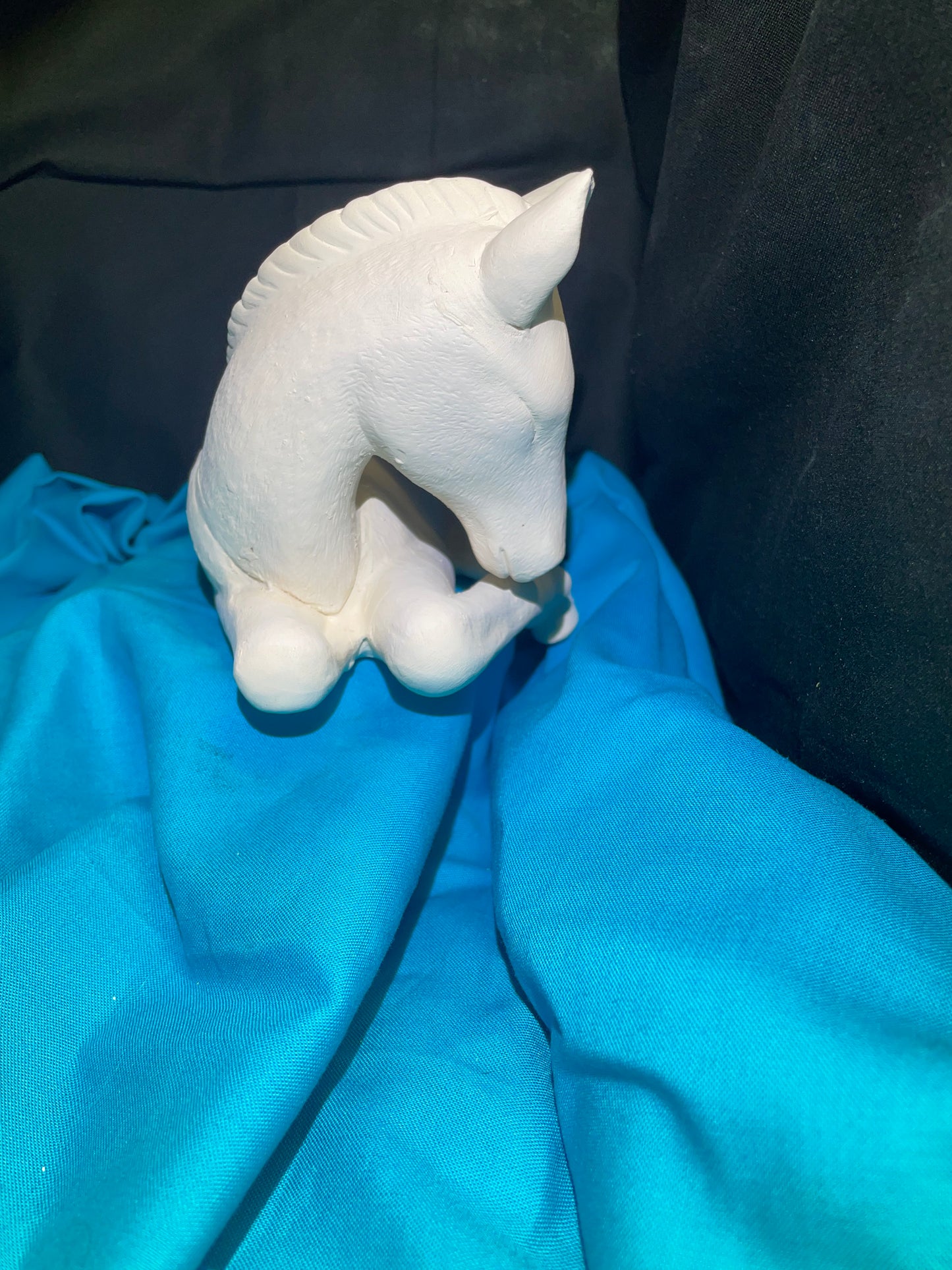 Laying Shelf Horse Ceramic Bisque