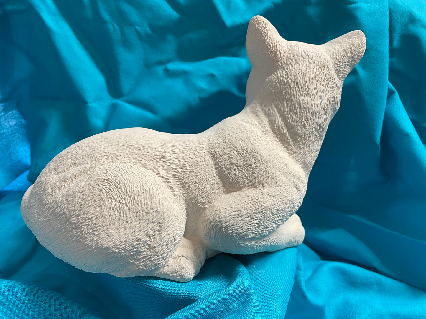 Large Laying Cat Ceramic Bisque