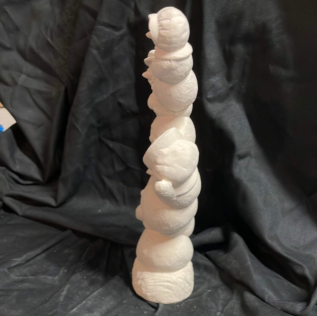 Stacking  Snowman Ceramic Bisque
