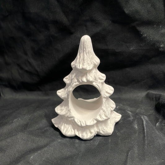 Christmas Tree Napkin Holder Ceramic Bisque