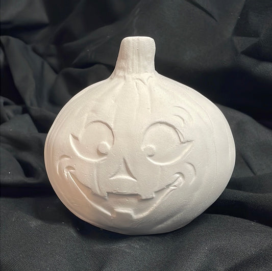 Small Smiley Pumpkin Ceramic Bisque