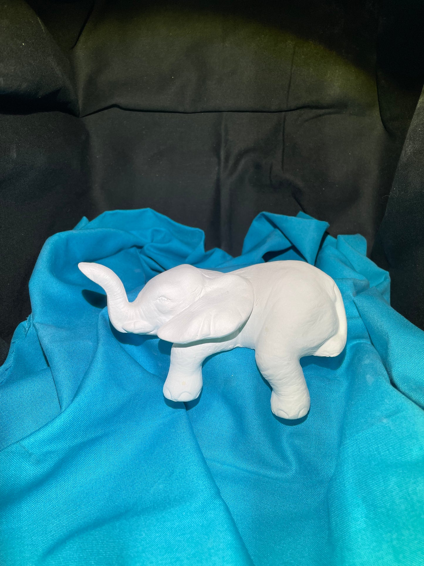 Small Shelf Elephant Ceramic Bisque