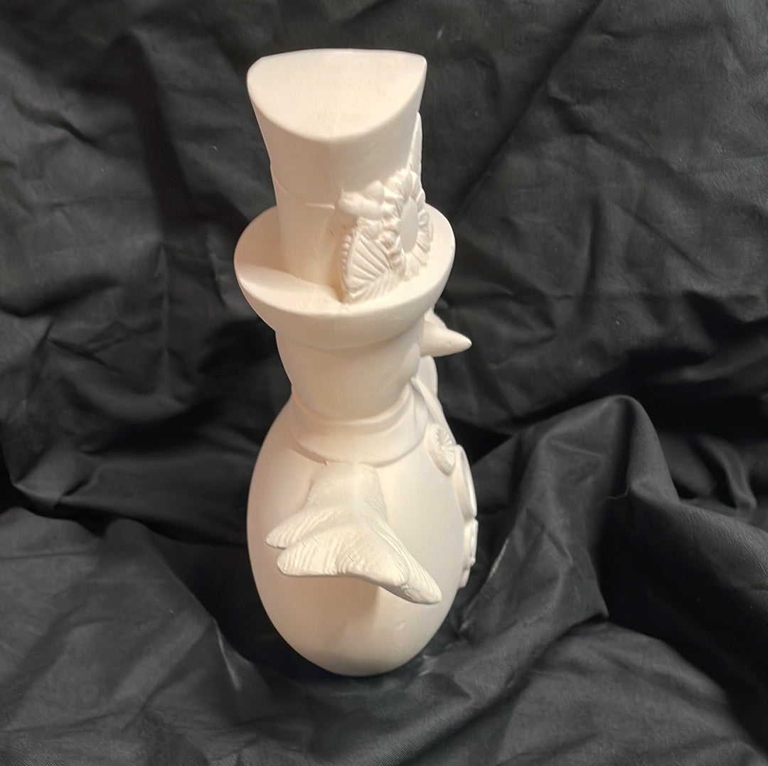 Snowman or Snow Woman Ceramic Bisque