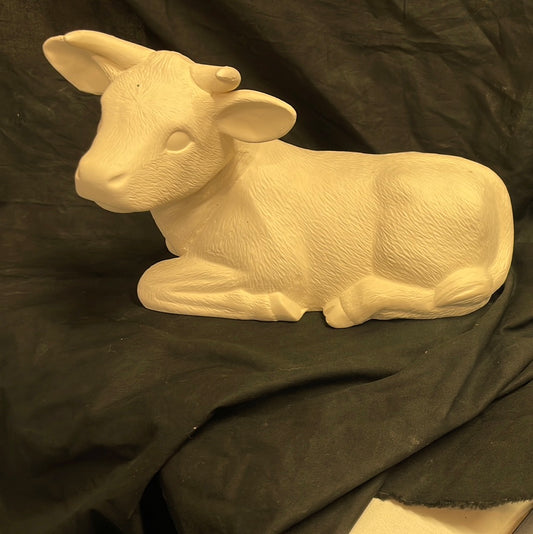 XLarge Laying Cows Ceramic Bisque