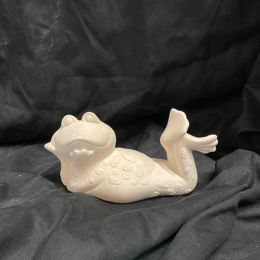 Laying Frog Ceramic Bisque