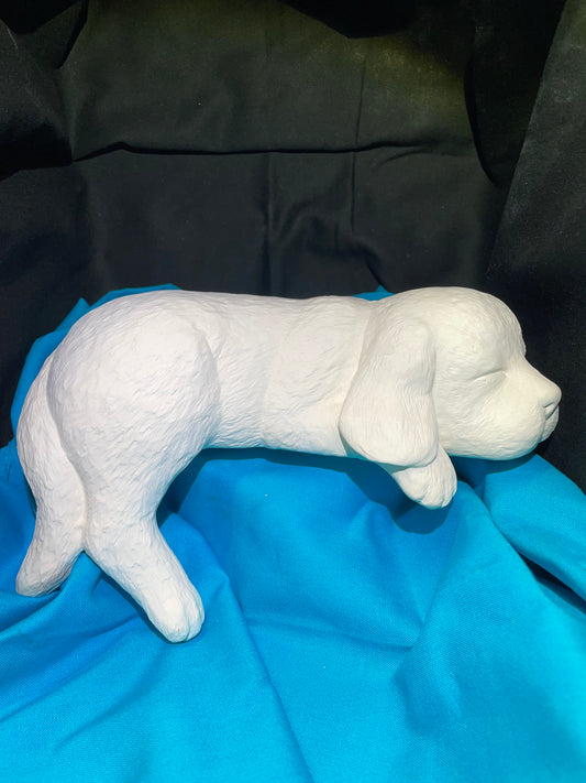 Sleeping Shelf Puppy Ceramic Bisque