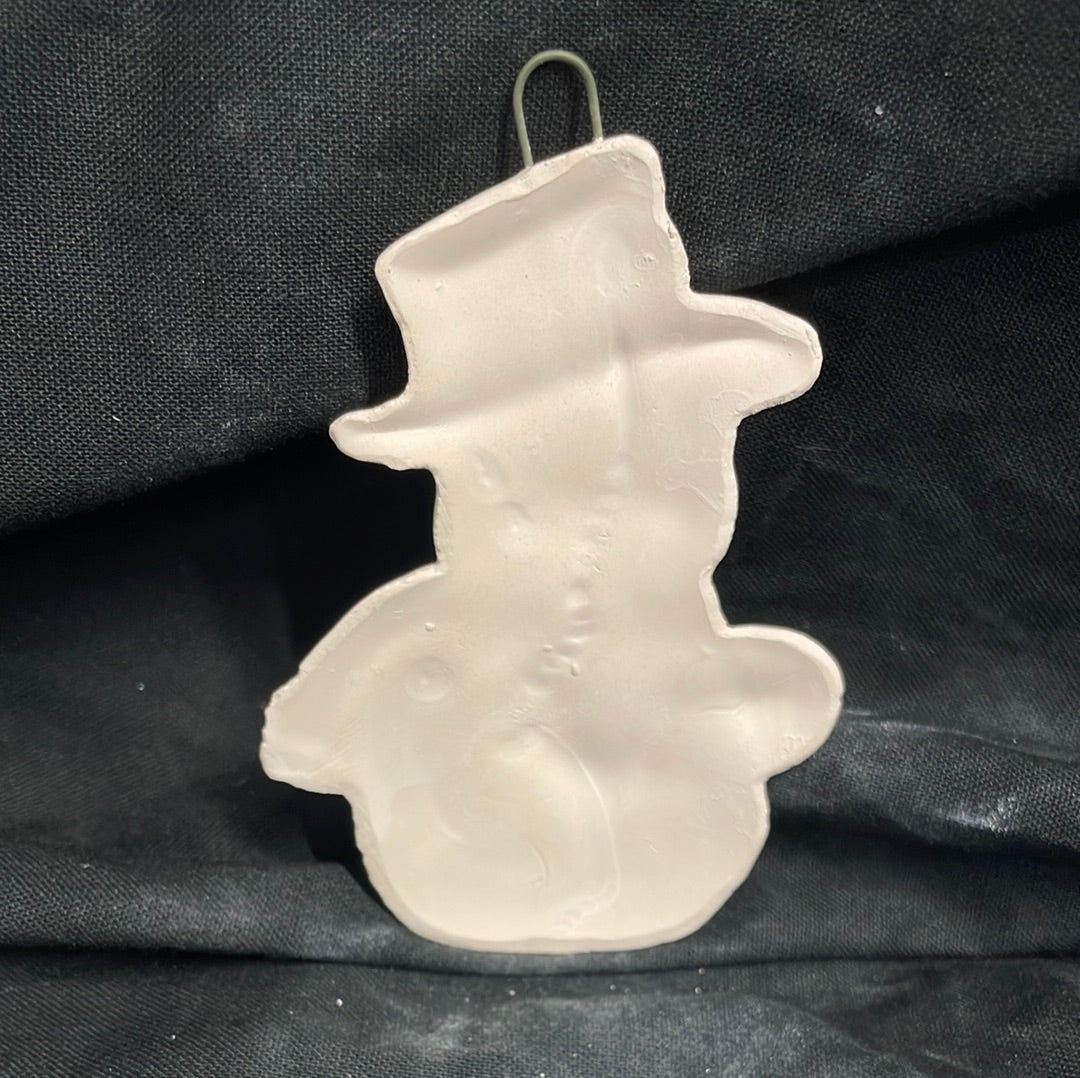 Snowman Ornament Ceramic Bisque
