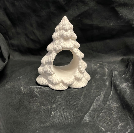 Spruce Christmas Tree Napkin Holder Ceramic Bisque