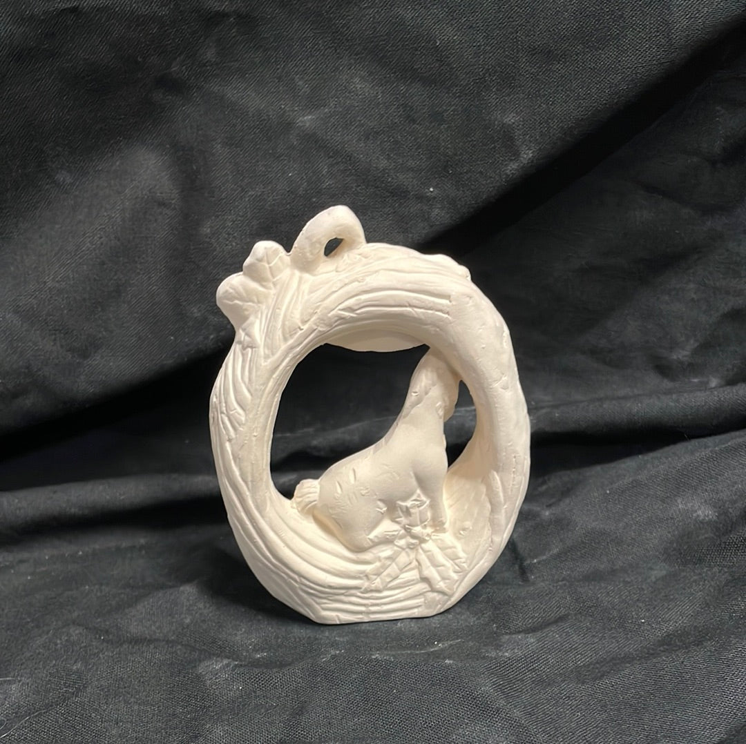 Hanging Unicorn Wreath Ornament Ceramic Bisque