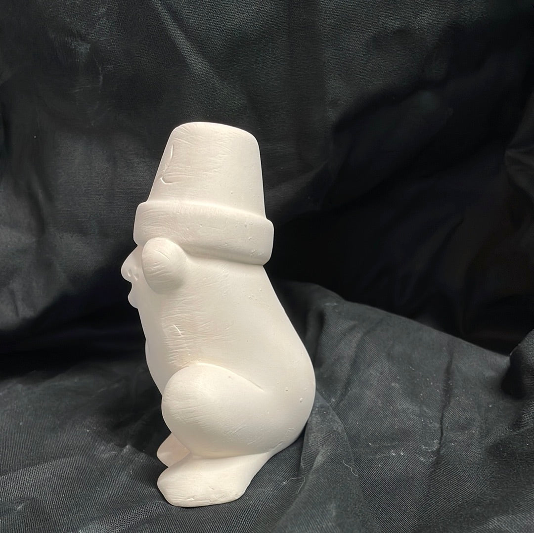Cracked Pot Sitting Frog Ceramic Bisque
