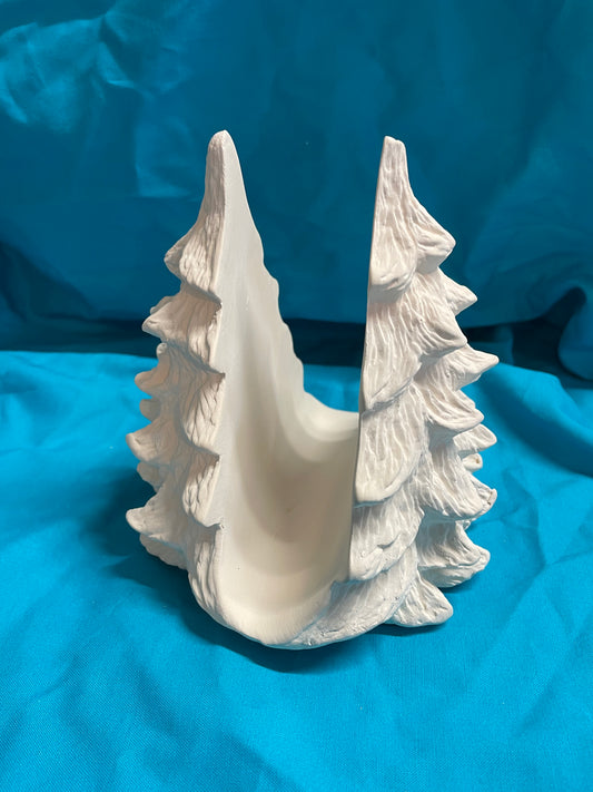 Christmas Tree Napkin Holder Ceramic Bisque