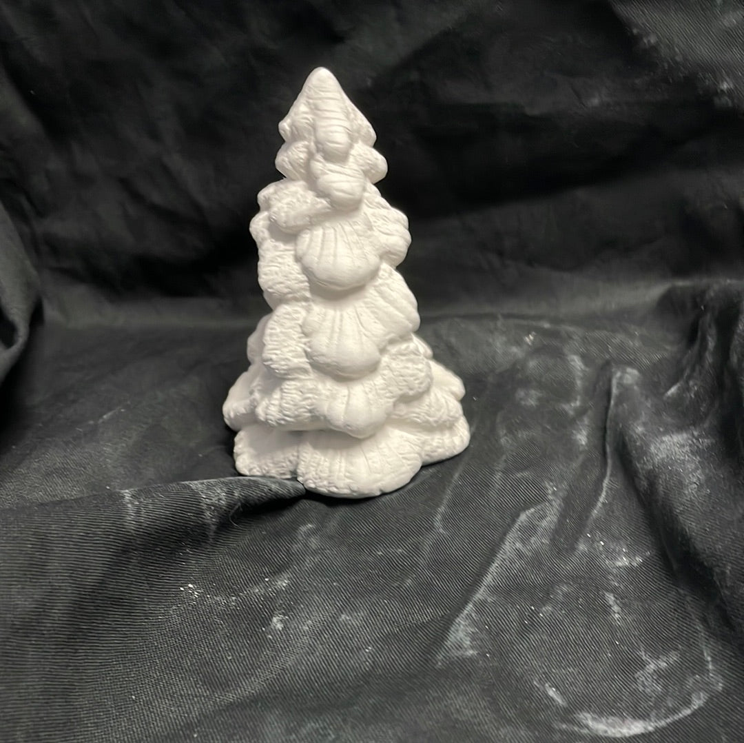 Spruce Christmas Tree Napkin Holder Ceramic Bisque
