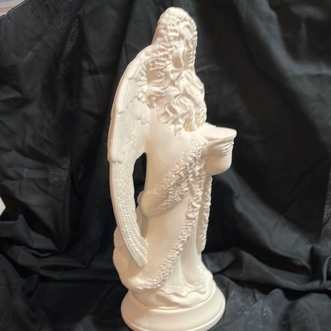 Candle Holder Angel Ceramic Bisque